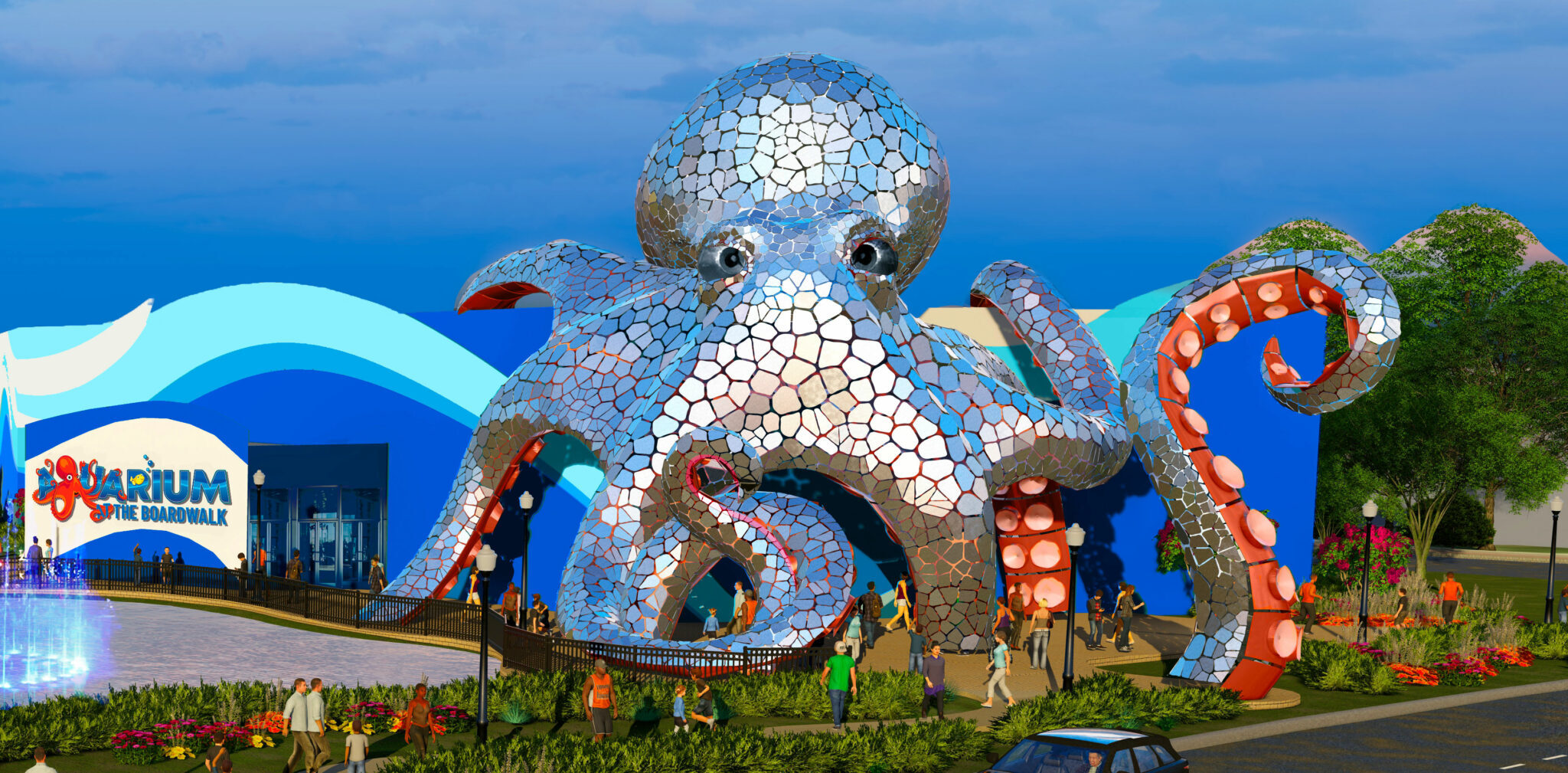 Branson's Aquarium at the Boardwalk hotel package banner showing Thousand Hills Resort Hotel aquarium stay offer