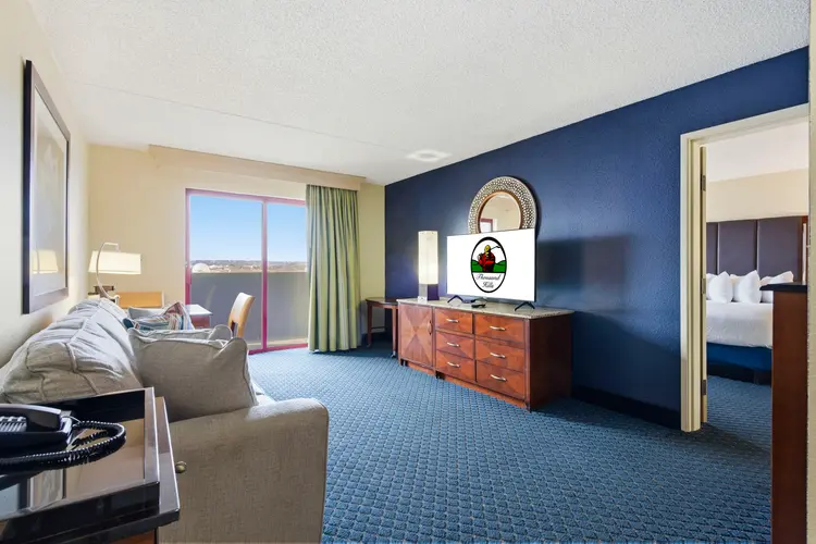 Thousand Hills Resort Hotel lobby and bar area for guests booking Labor Day Weekend stays in Branson Missouri